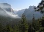 P9293218 The "incomparable" Yosemite Valley smolders gently in the morning, seen from the exit of Wawona Tunnel.
